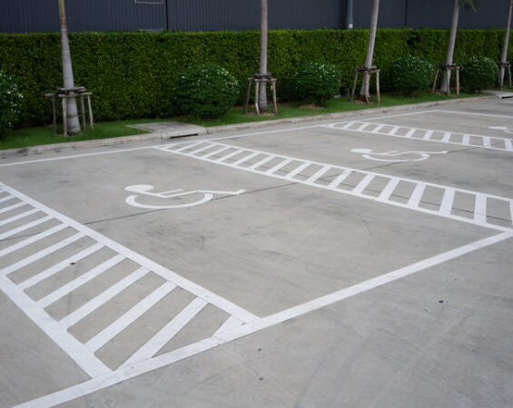 ADA-compliant handicapped parking lot for a Parking Lot Striping and Sealcoating Galesurg IL project